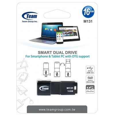 USB флеш накопичувач Team 16GB M131 Black USB 2.0 OTG (TM13116GB01) - зображення 4