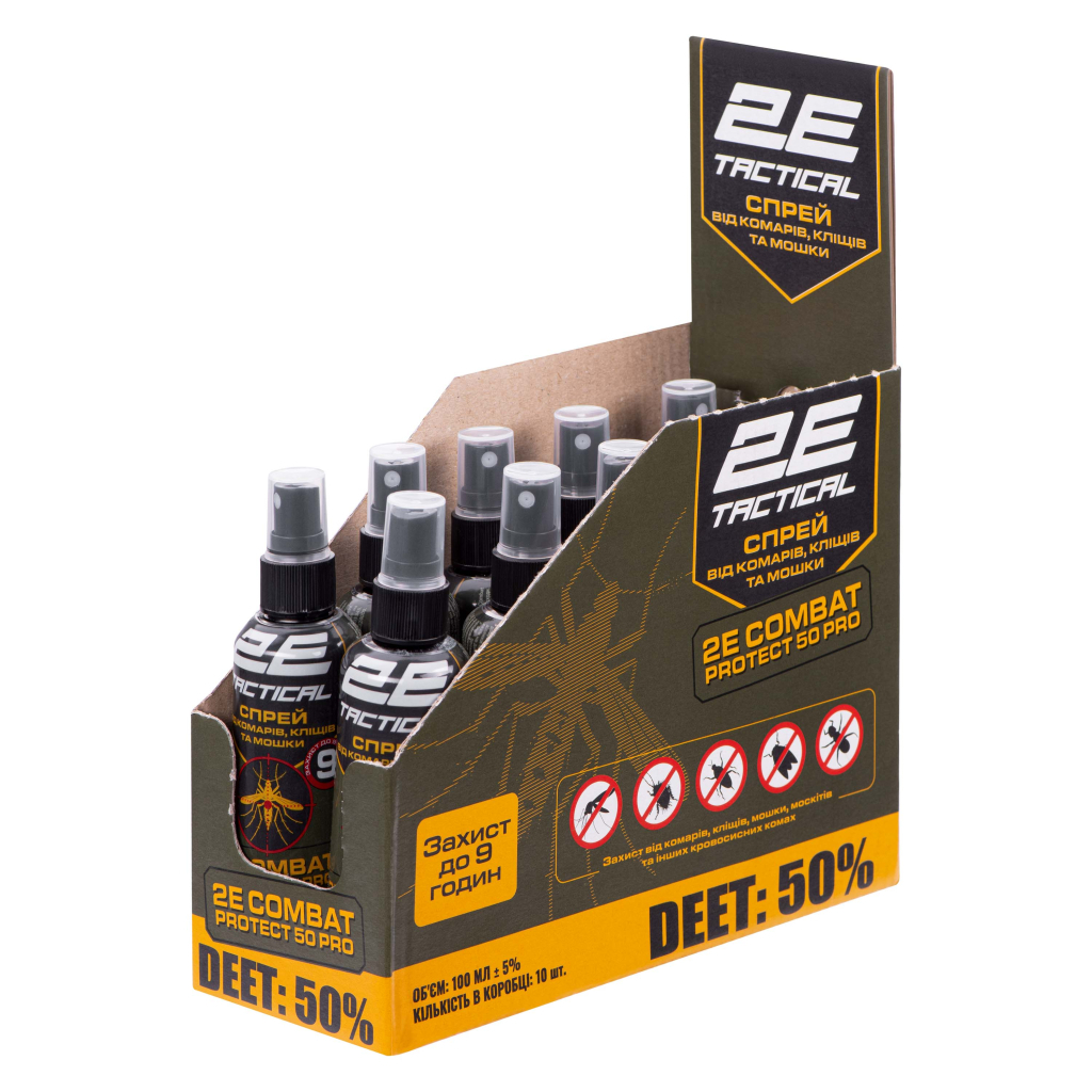 Спрей від комах 2E Tactical Combat Protect 50 Pro Від комарів, кліщів та мошки 100 мл (2E-RPLNTDT50-100) - зображення 2
