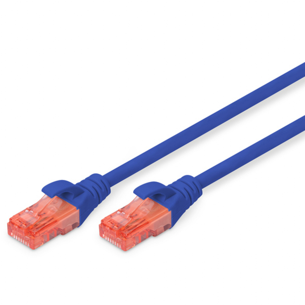 Патч-корд 1м, CAT 6 UTP, AWG 26/7, Cu, LSZH, blue Digitus (DK-1617-010/B) - зображення 1