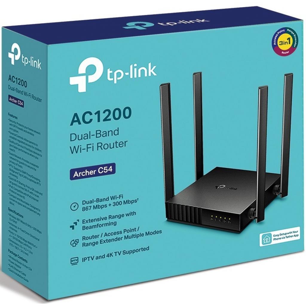 Маршрутизатор TP-Link ARCHER C54 AC1200 4xFE LAN, 1xFE WAN (ARCHER-C54) - зображення 4