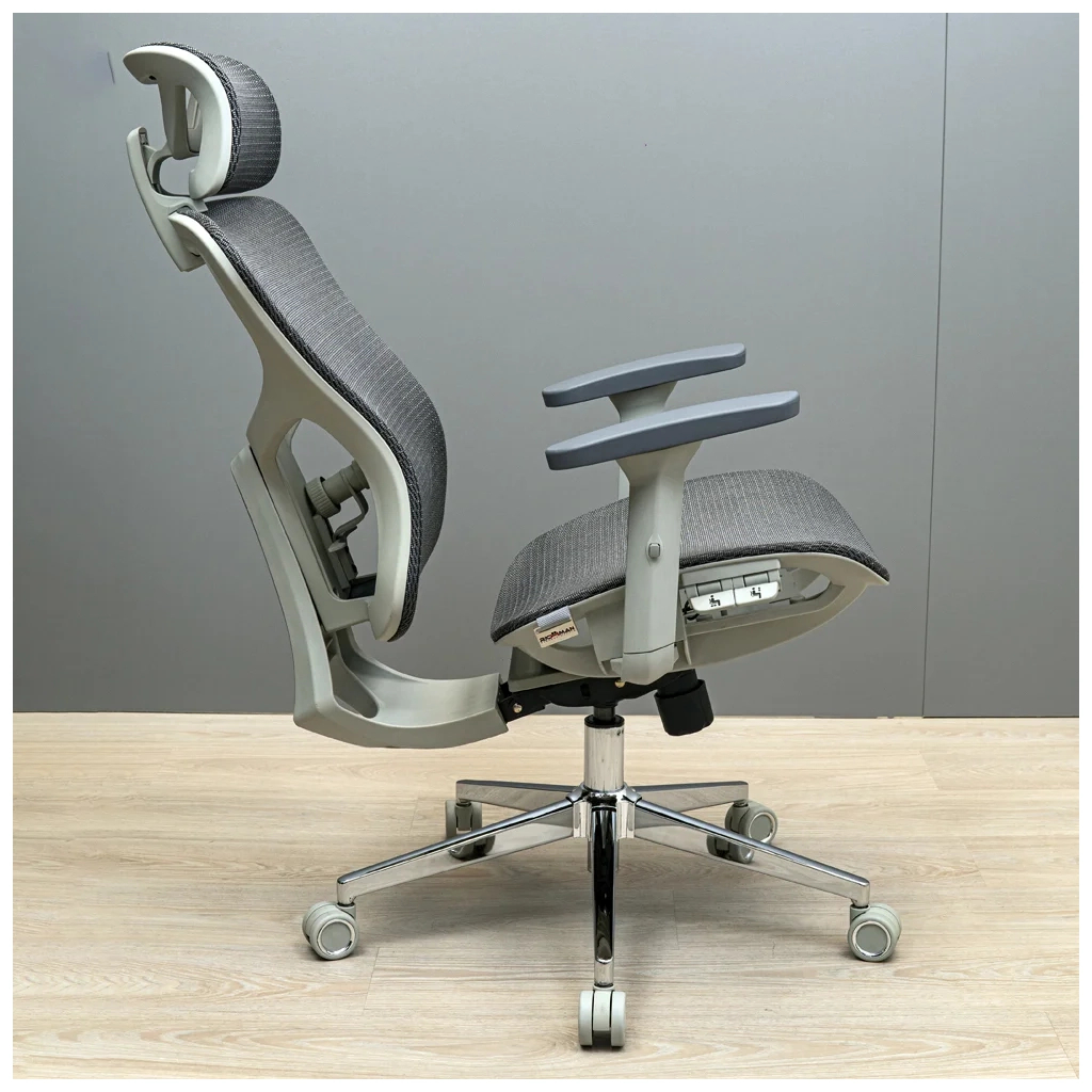 Офісне крісло Richman Ергостар Хром Synchro Сітка Сіре (R00000052542) - зображення 4