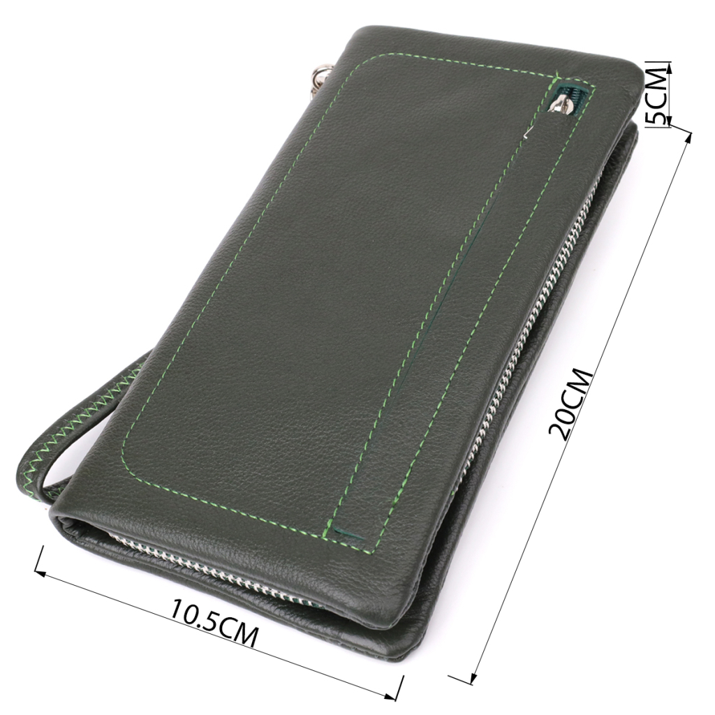 Гаманець ST Leather З відділенням під телефон Зелений (23103) - зображення 3