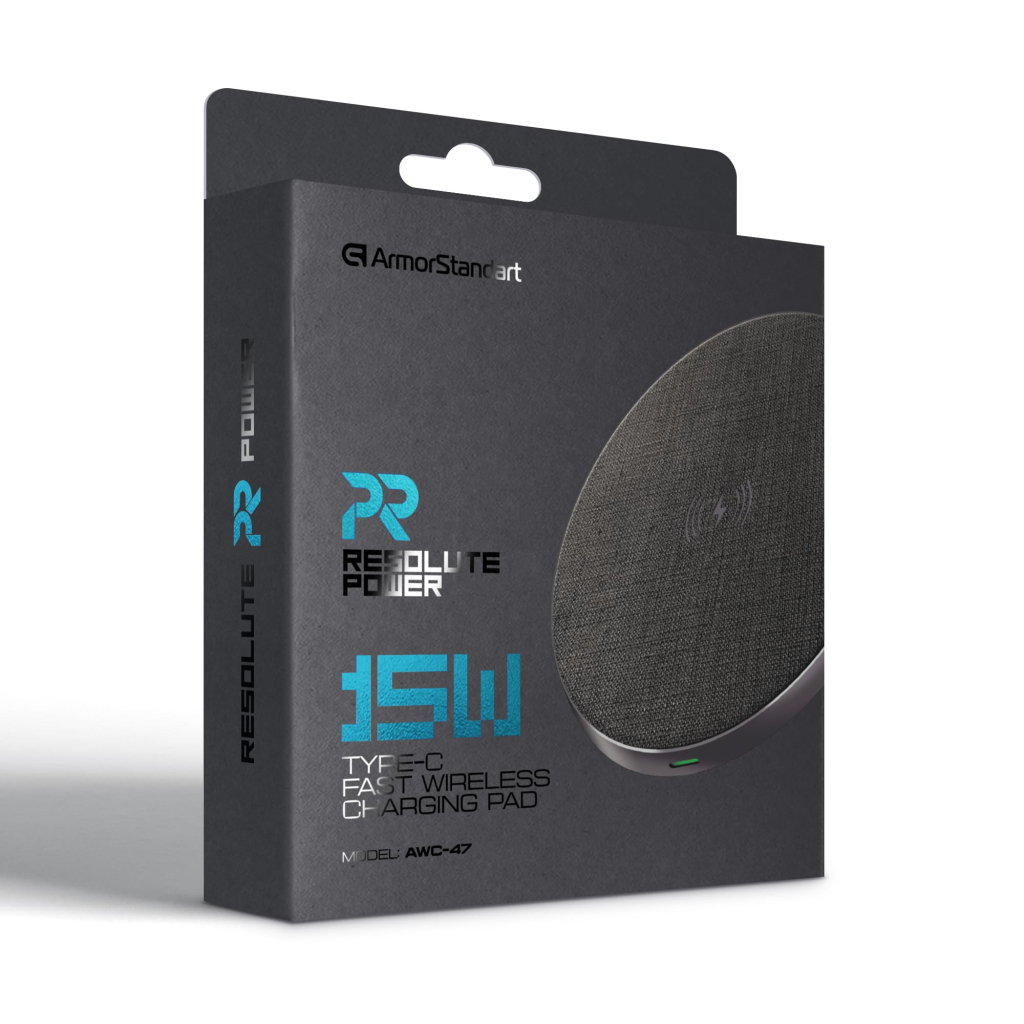 Зарядний пристрій Armorstandart Wireless Charging Resolute Power AWC-47 Round 15W Black (ARM73179) - зображення 2