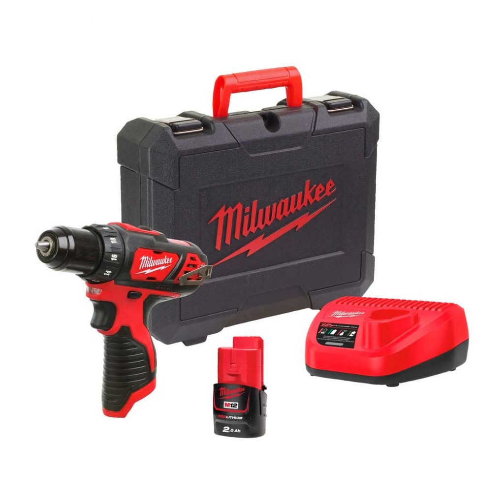Шуруповерт Milwaukee M12 BDD-201C, 30 Нм, 2Ah, кейс (4933479439) - зображення 1