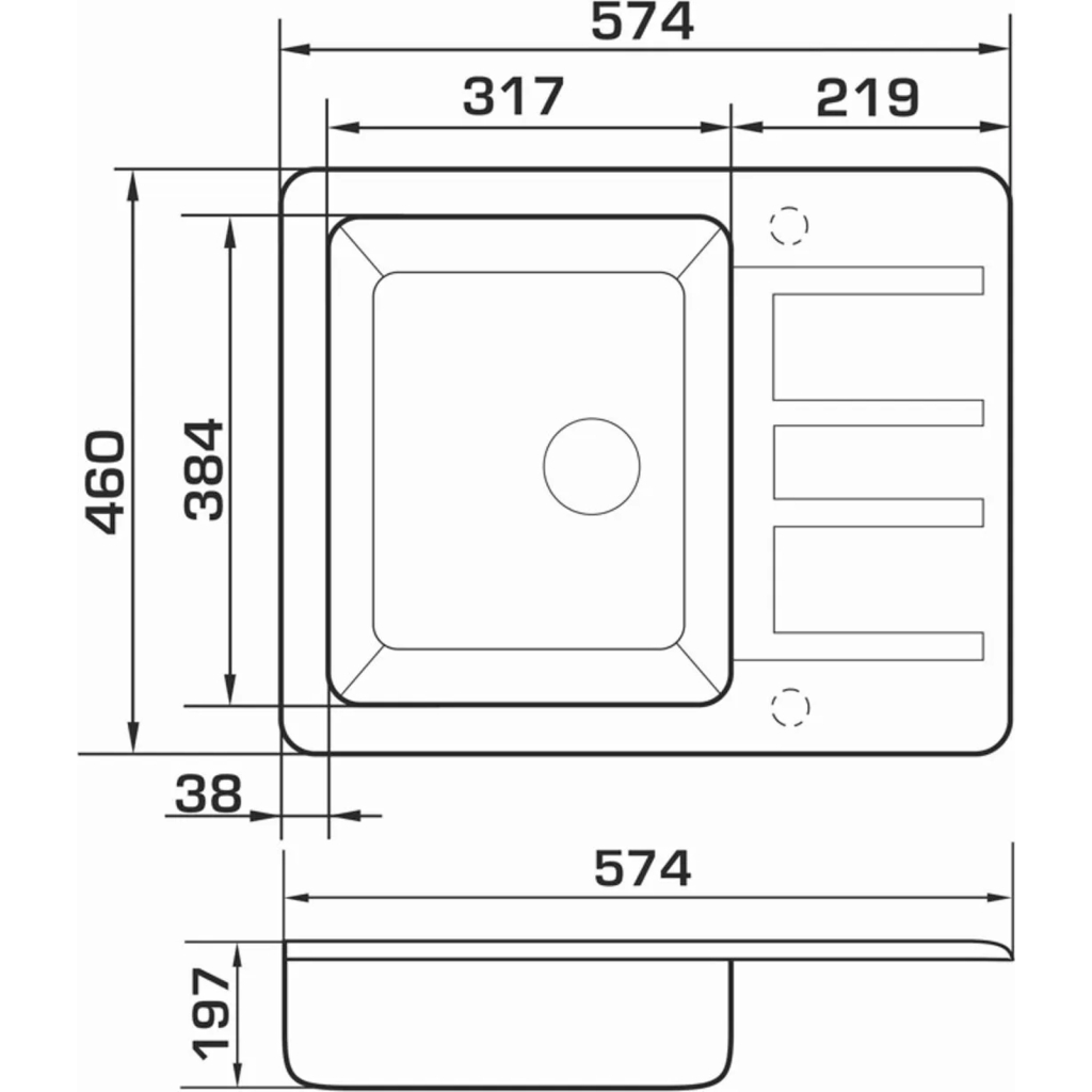 Мийка кухонна GRANADO ALANIS white (gr2705) - зображення 7