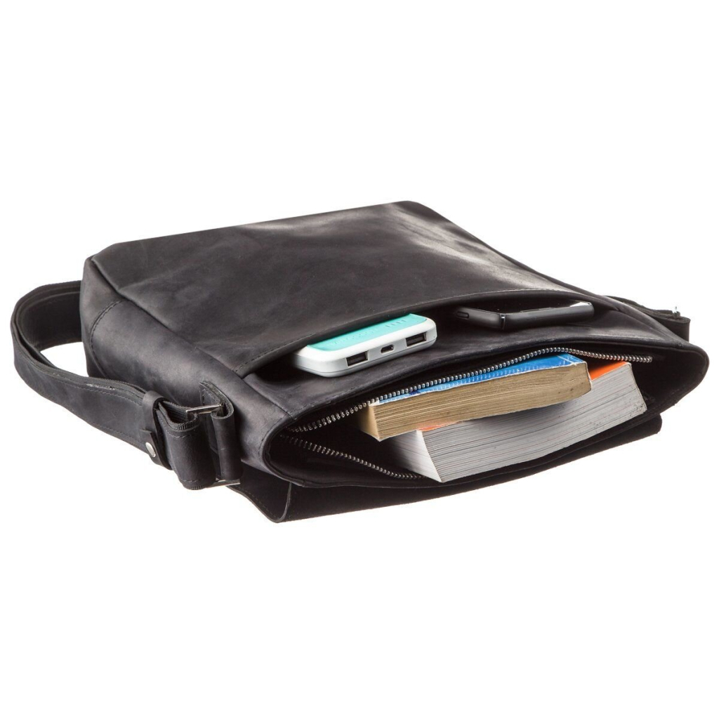 Сумка Shvigel Вінтажна шкіряна Чорна (11172) - зображення 5