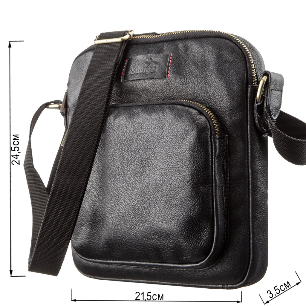 Сумка Shvigel Чоловіча шкіряна Чорна (19111) - зображення 3