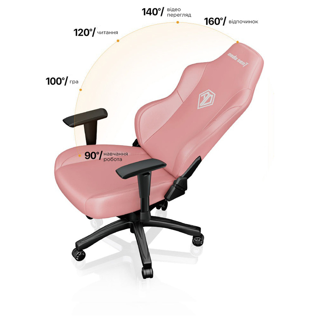 Крісло ігрове Anda Seat Phantom 3 Size L Pink (AD18Y-06-P-PV) - зображення 4