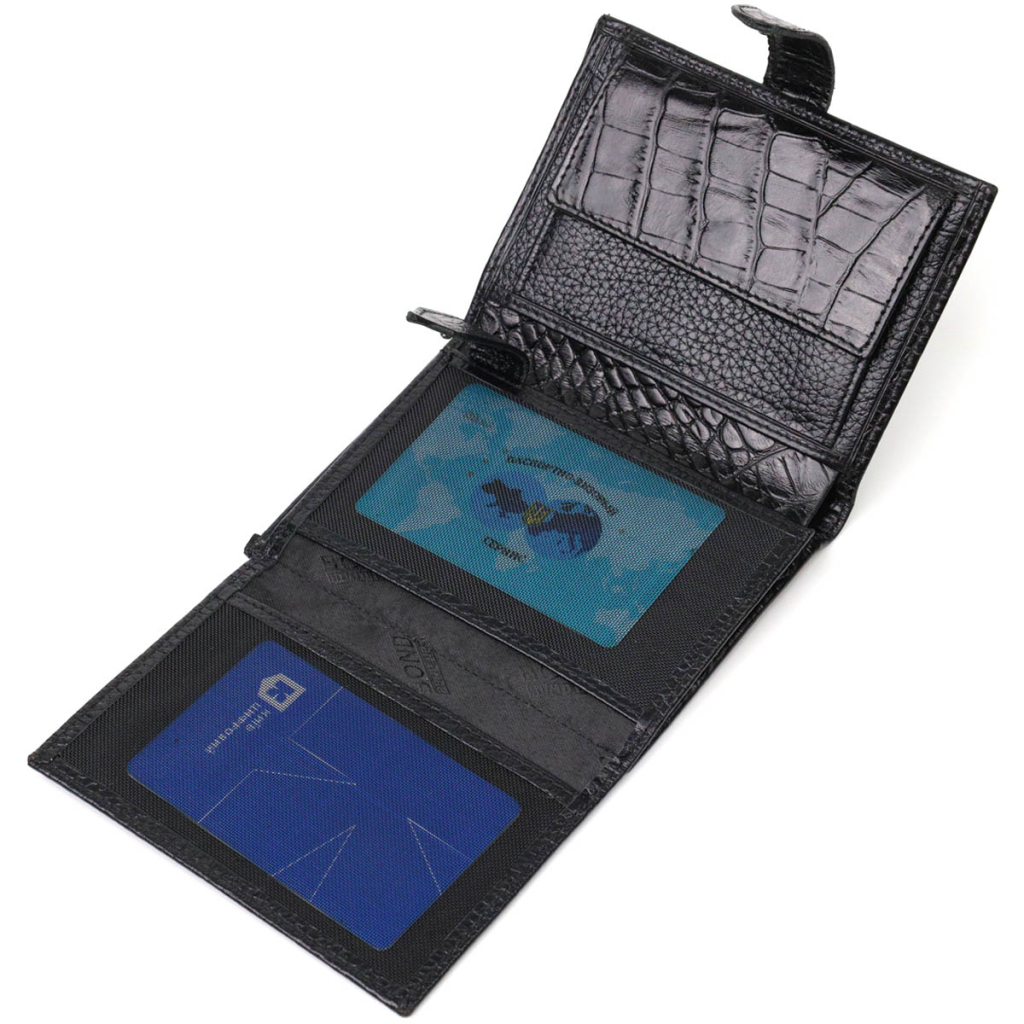 Портмоне Bond Accessories З натуральної шкіри Чорне (22057) - изображение 7