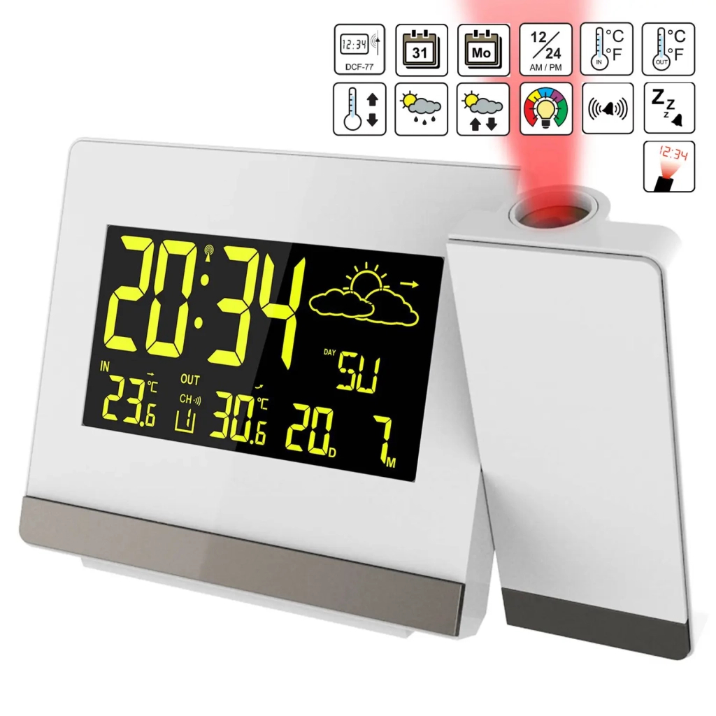 Настільний годинник Technoline WT549 проекційний White (DAS301195) - зображення 7