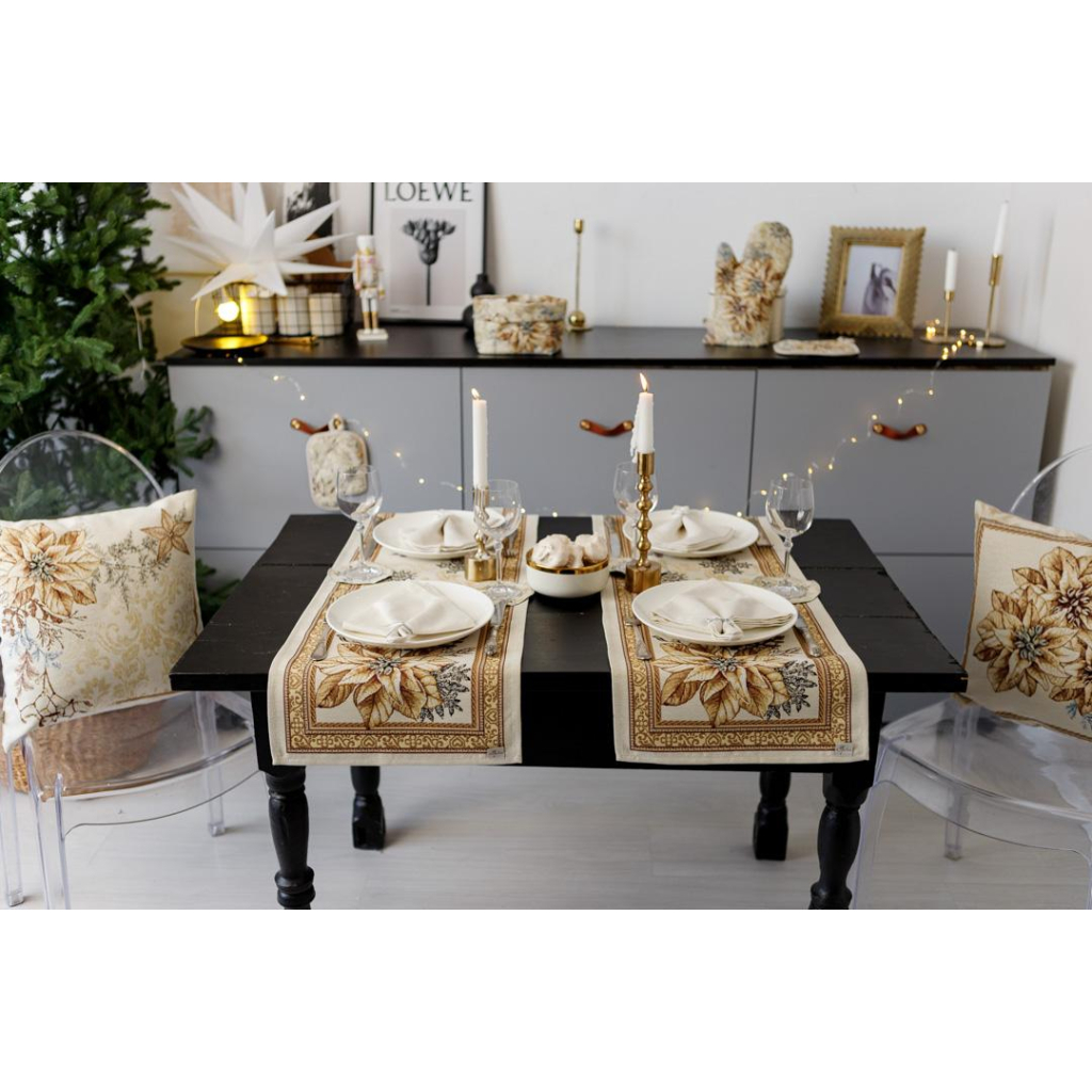 Доріжка на стіл Прованс гобеленова Золоте свято 40х140 см (036307) - зображення 7