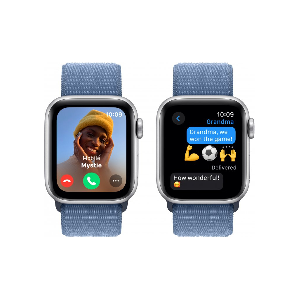 Смарт-годинник Apple Watch SE 2023 GPS 40mm Silver Aluminium Case with Winter Blue Sport Loop (MRE33QP/A) - зображення 4