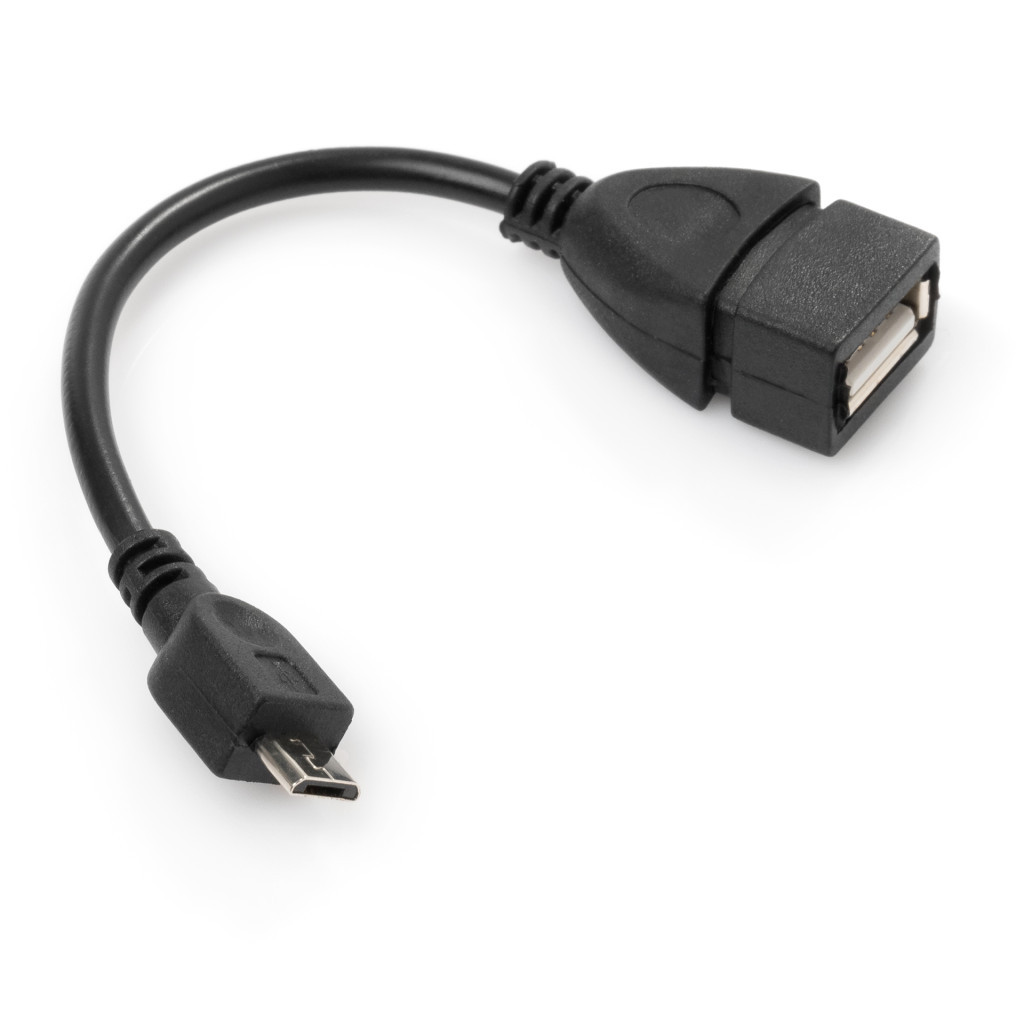 Перехідник OTG USB 2.0 AF to Micro 5P 0.15m Vinga (VCPDCOTGMBK) - зображення 2
