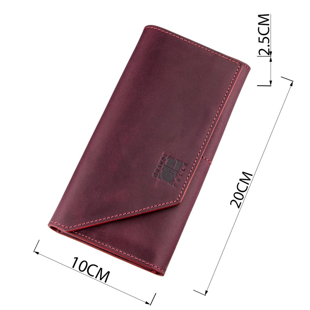 Гаманець Grande Pelle На магніті Бордовий (11217) - зображення 3