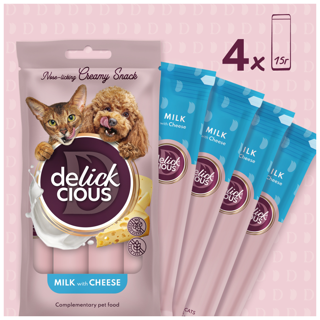 Ласощі для собак Delickcious молоко з сиром 4х15 г (4820269145382) - зображення 3