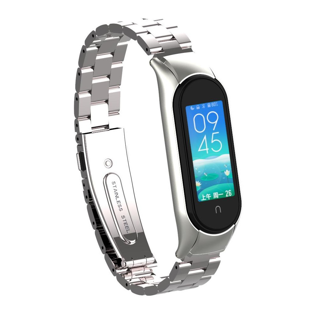Ремінець до фітнес браслета XoKo Metal Premium Band для Xiaomi Mi band 5 Silver (XK-MTL-SLR1) - зображення 4