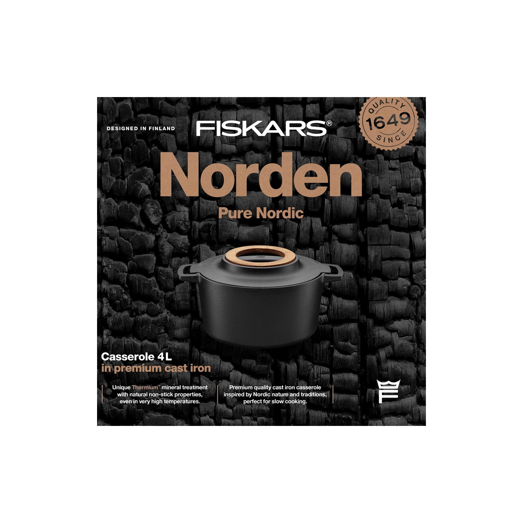 Каструля Fiskars Norden чавунна 4 л чорна (1026565) - изображение 9