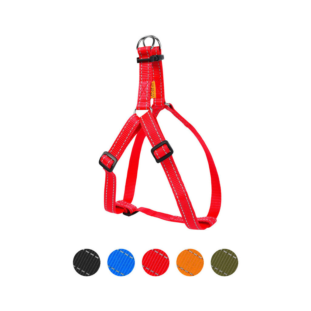 Шлея для собак Dog Extreme з нейлону регульована Ш 20 мм В:50-80 см червона (06673) - зображення 1