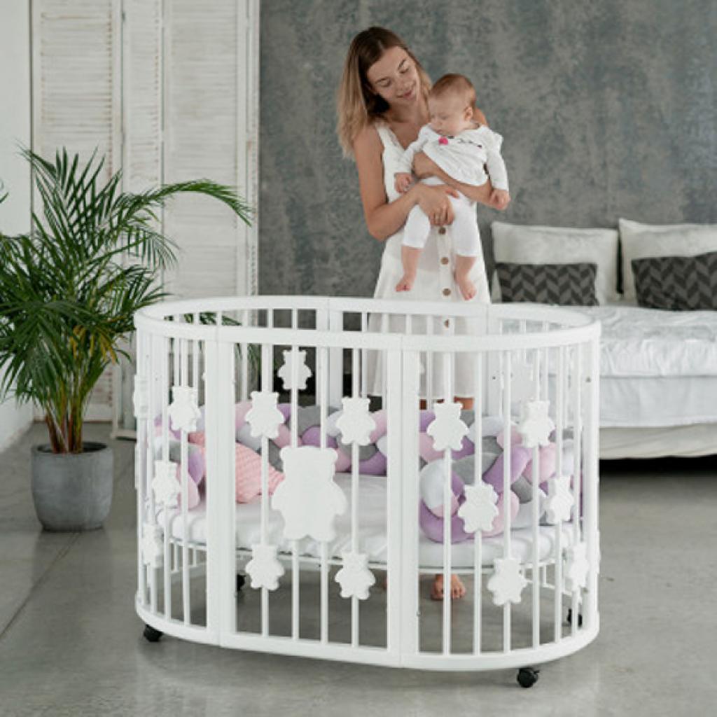 Ліжечко Ingvart SMART BED ROUND з ведмедиками білий (1369003) - зображення 6