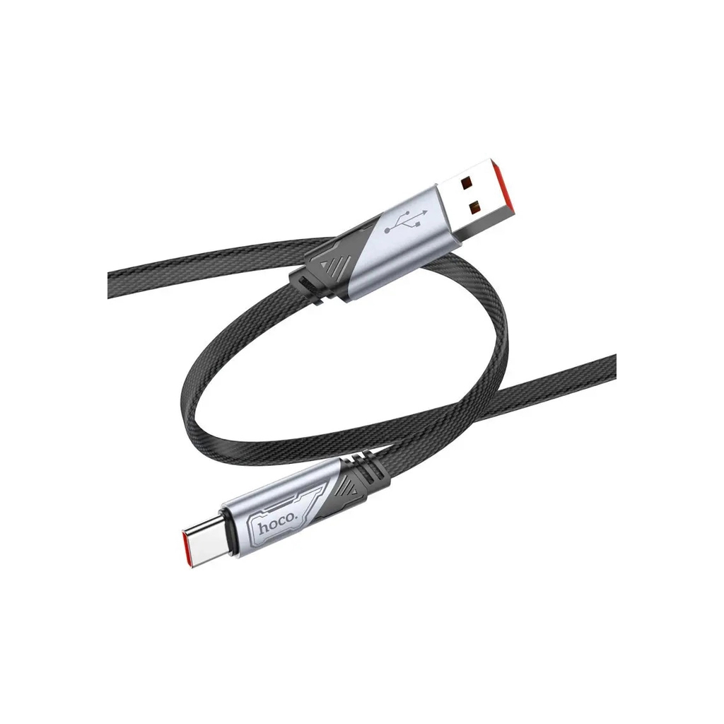 Дата кабель USB 2.0 AM to USB-C 1.2m 5A nylon black HOCO (6942007605007) - зображення 2