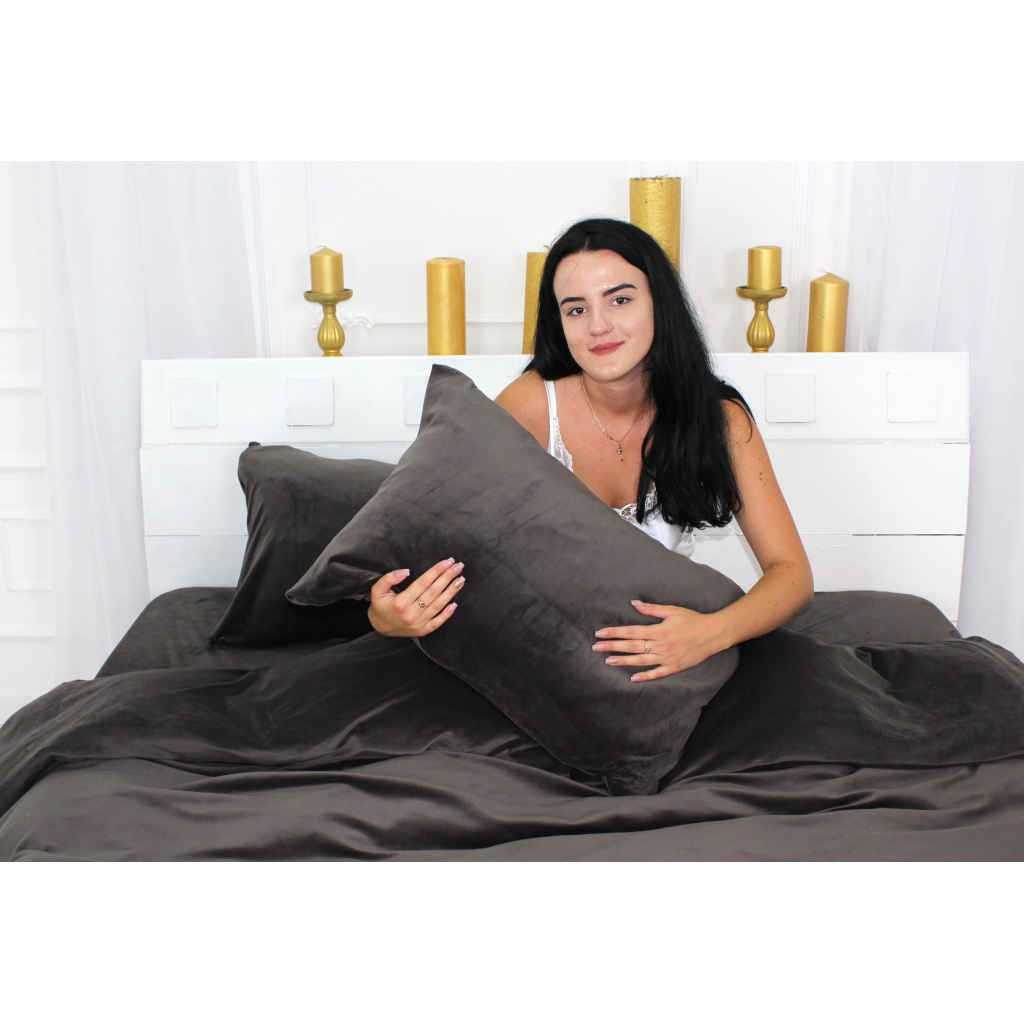 Постільна білизна MirSon Велюр Winter Frost 28-0003 Brown Velvet King Size (2200003993622) - зображення 4