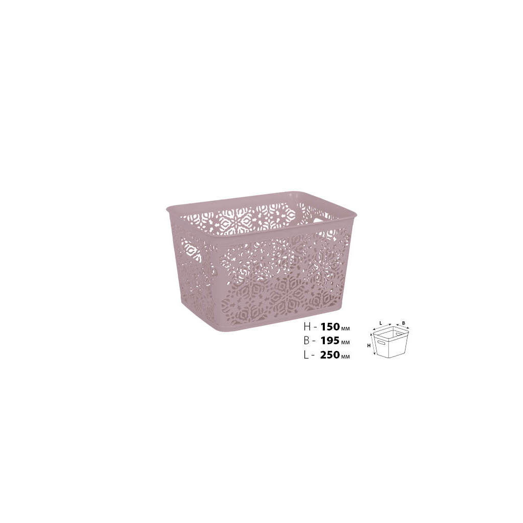 Кошик для зберігання Violet House 0502 2 Ажур Powder 7 л (0502 2 Ажур PW б/кр. 7 л) - изображение 2