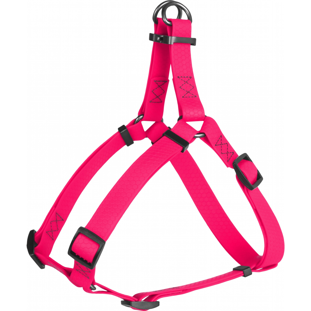 Шлея для собак WAUDOG Waterproof металічна пряжка-фастекс M Ш 20 мм Д 50-80 см рожева (27657) - зображення 1