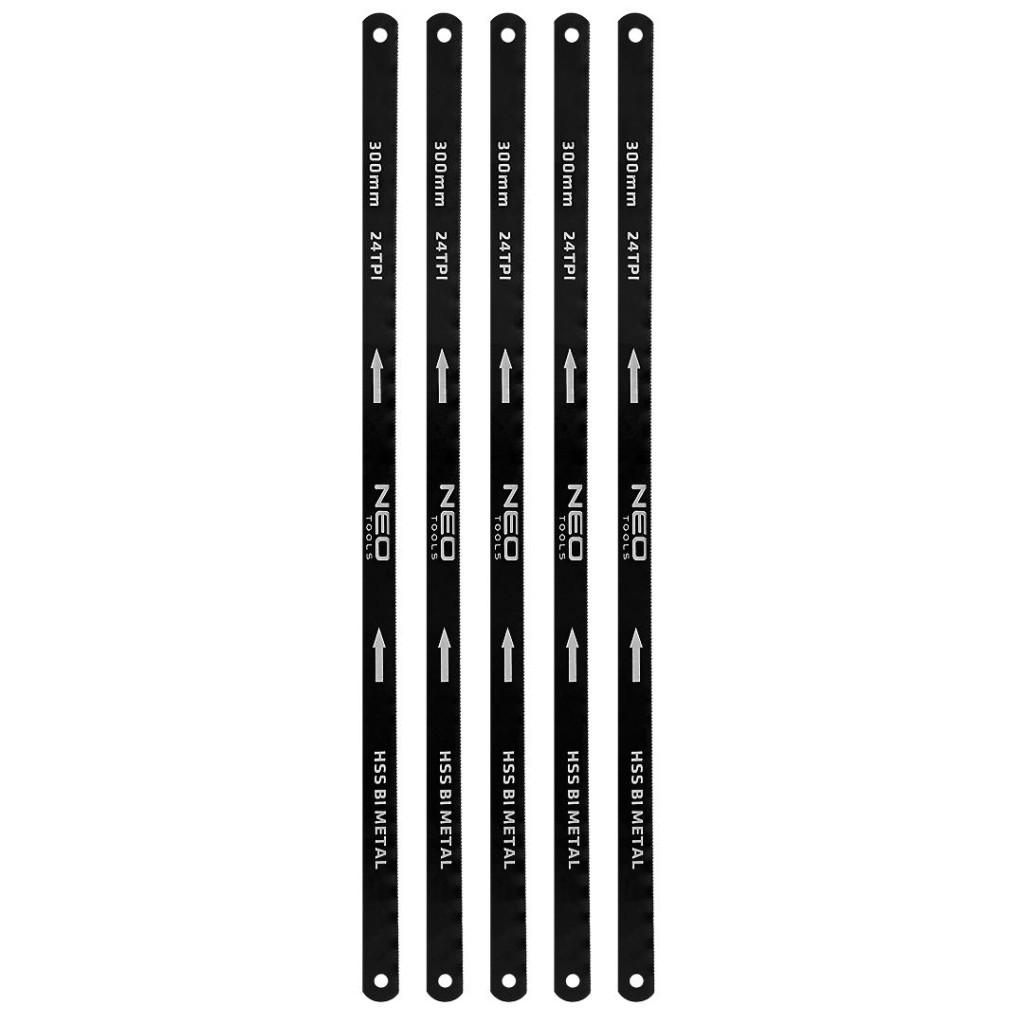 Полотно Neo Tools ножовочне по металу, 24TPI, 300мм, комплект 5шт. (43-355) - изображение 1