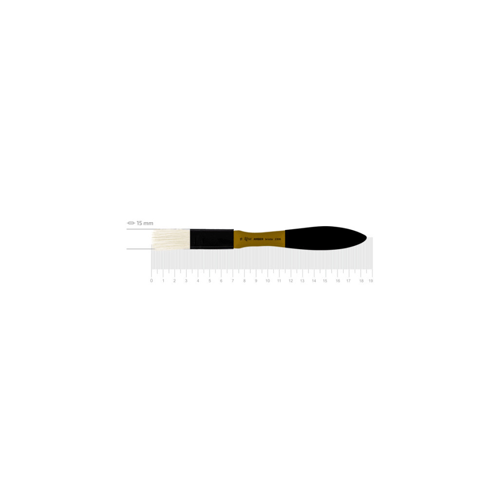 Пензлик для малювання Rosa Щетина флейц, AMBER 2306, №15 (4823098533559) - изображение 1