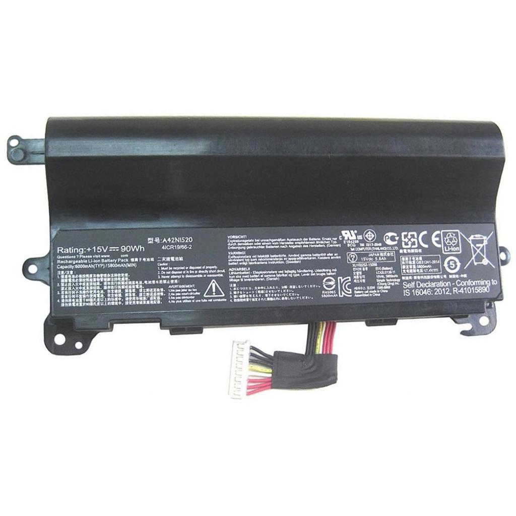 Акумулятор до ноутбука ASUS ROG G752VY A42N1520, 5800mAh (90Wh), 8cell, 15V, Li-ion (A47285) - зображення 1