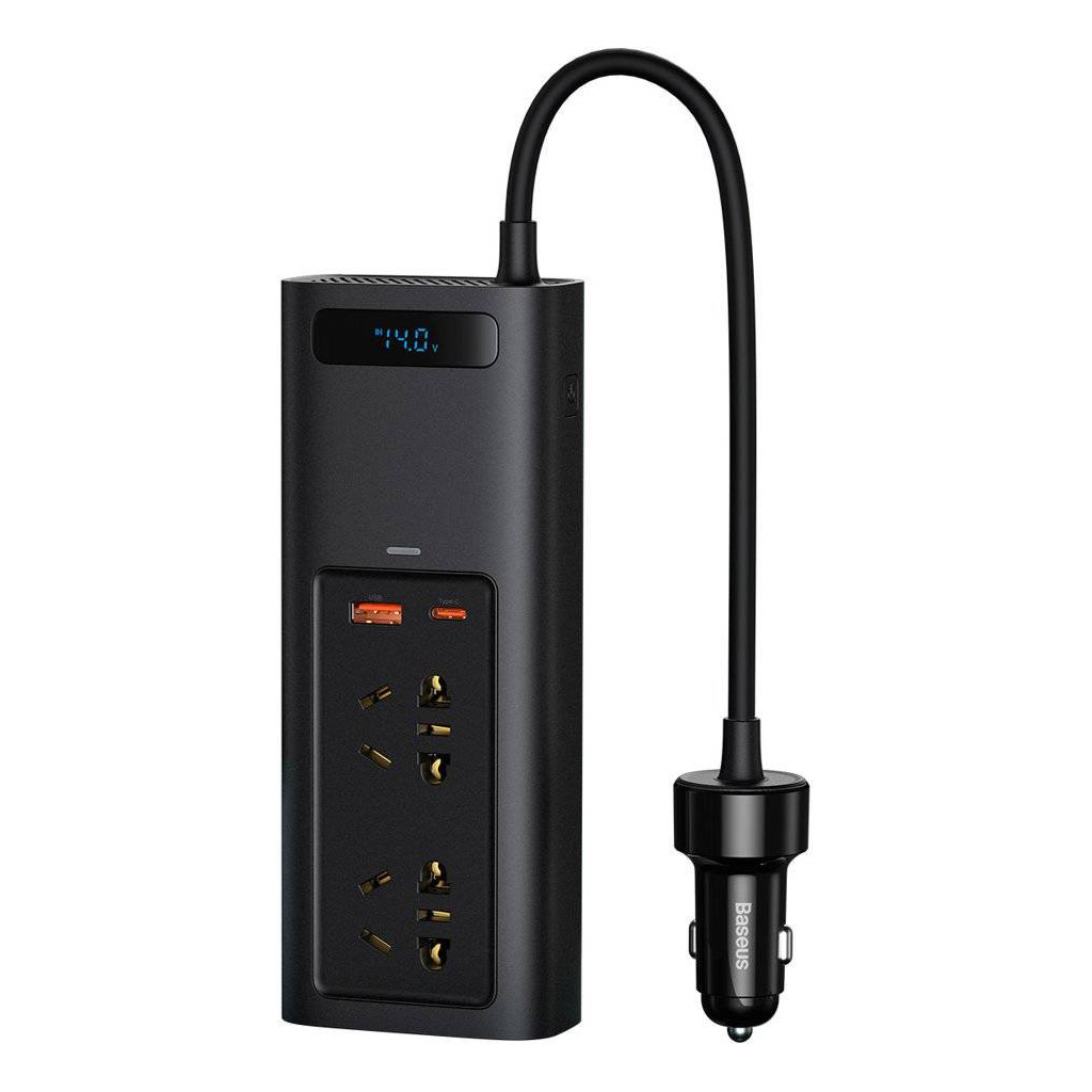 Автомобільний інвертор 12V/220V 150W In-car Inverter, USB, Type-C, 0.4m Baseus (CRNBQ-A01) - зображення 1