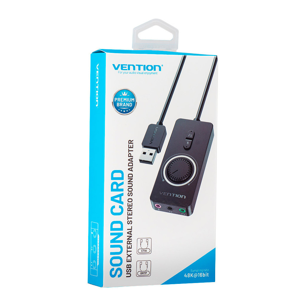 Звукова плата Vention Audio USB 3х3,5mm jack 0.15m Volume Control (CDRBB) - зображення 2