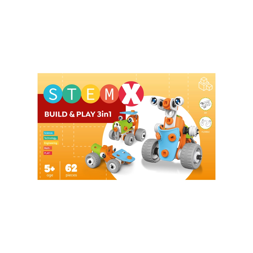 Конструктор Stem з болтами Build&Play 3 в 1 на 62 деталі (3858894673261) - зображення 5