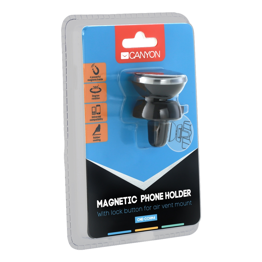 Універсальний автотримач Canyon Car air vent magnetic phone holder with button (CNE-CCHM4) - зображення 4