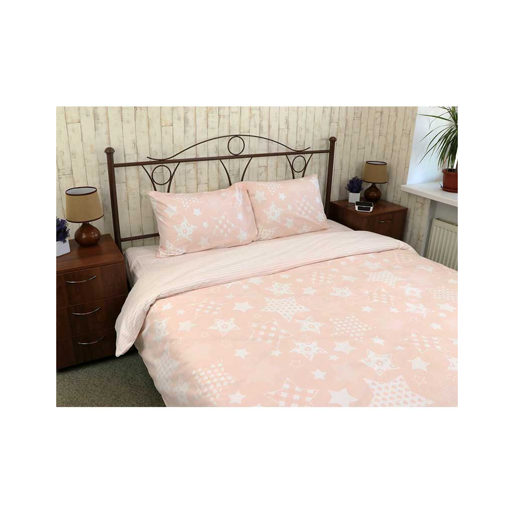 Постільна білизна Руно Beige Star бязь бежева двоспальна (655.114Б_Beige star) - зображення 1