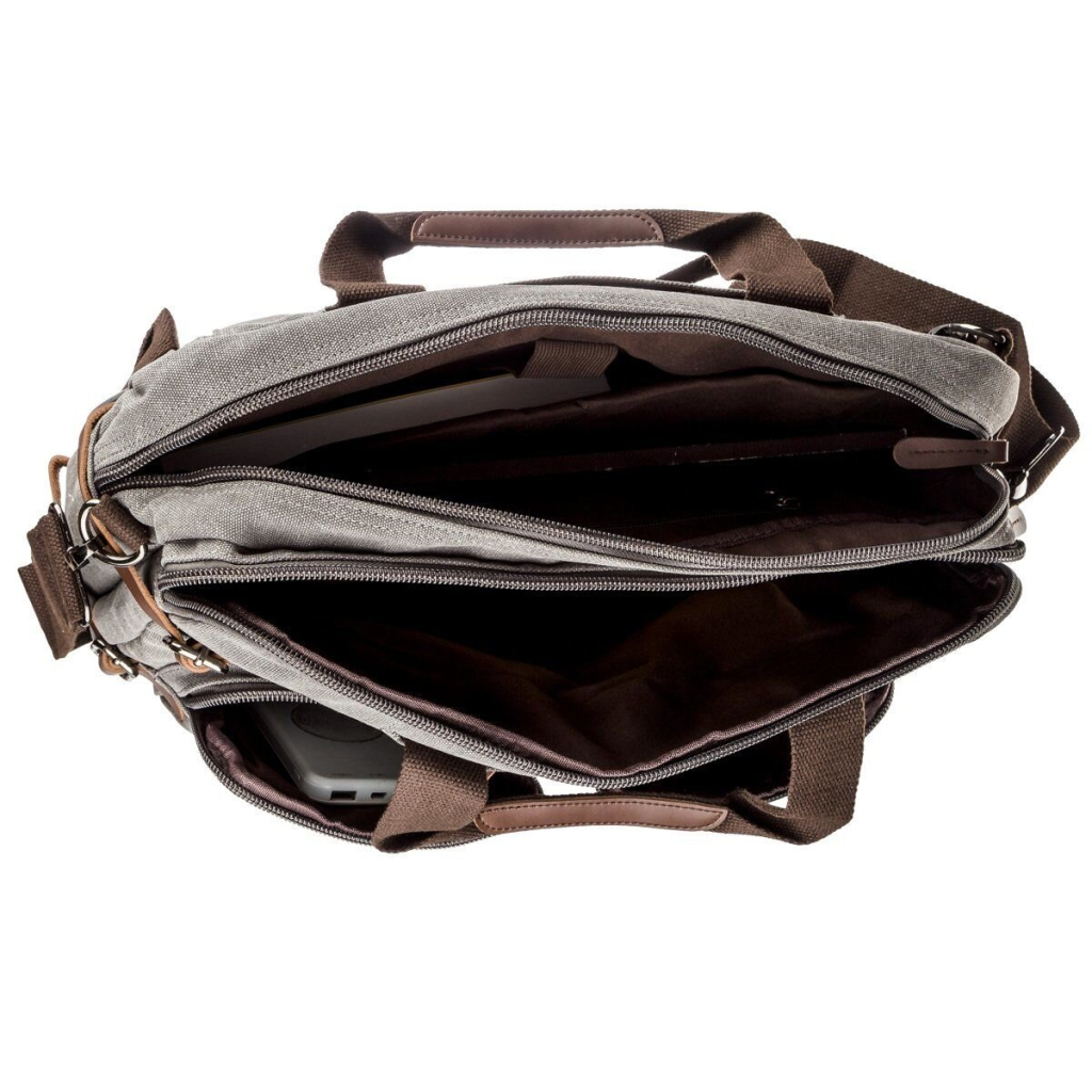 Сумка Vintage Трансформер текстильна велика Сіра (20151) - зображення 7