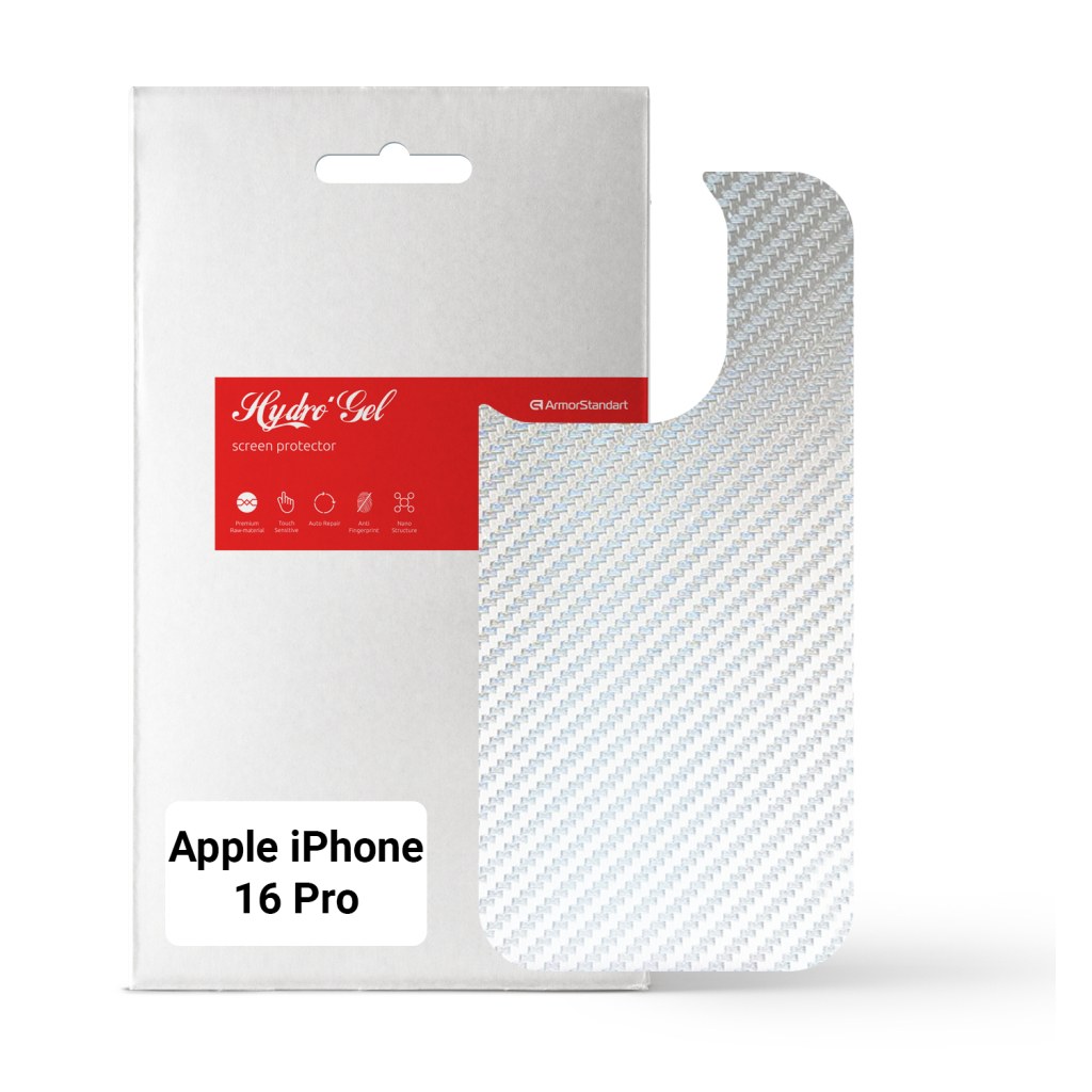 Плівка захисна Armorstandart for Back Panel Apple iPhone 16 Pro Carbone Silver (ARM79610) - зображення 1