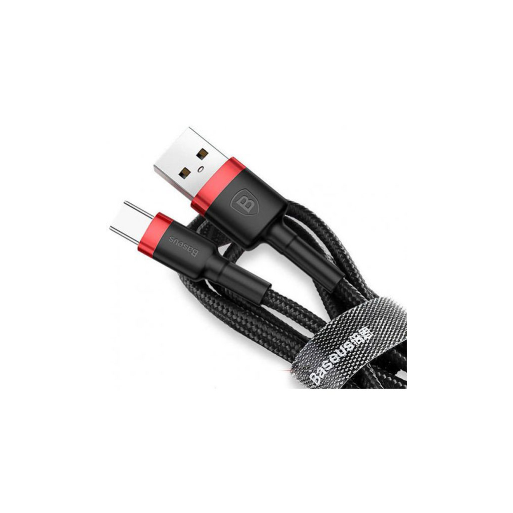 Дата кабель USB 2.0 AM to Type-C 0.5m 3A red-black Baseus (CATKLF-A91) - зображення 1