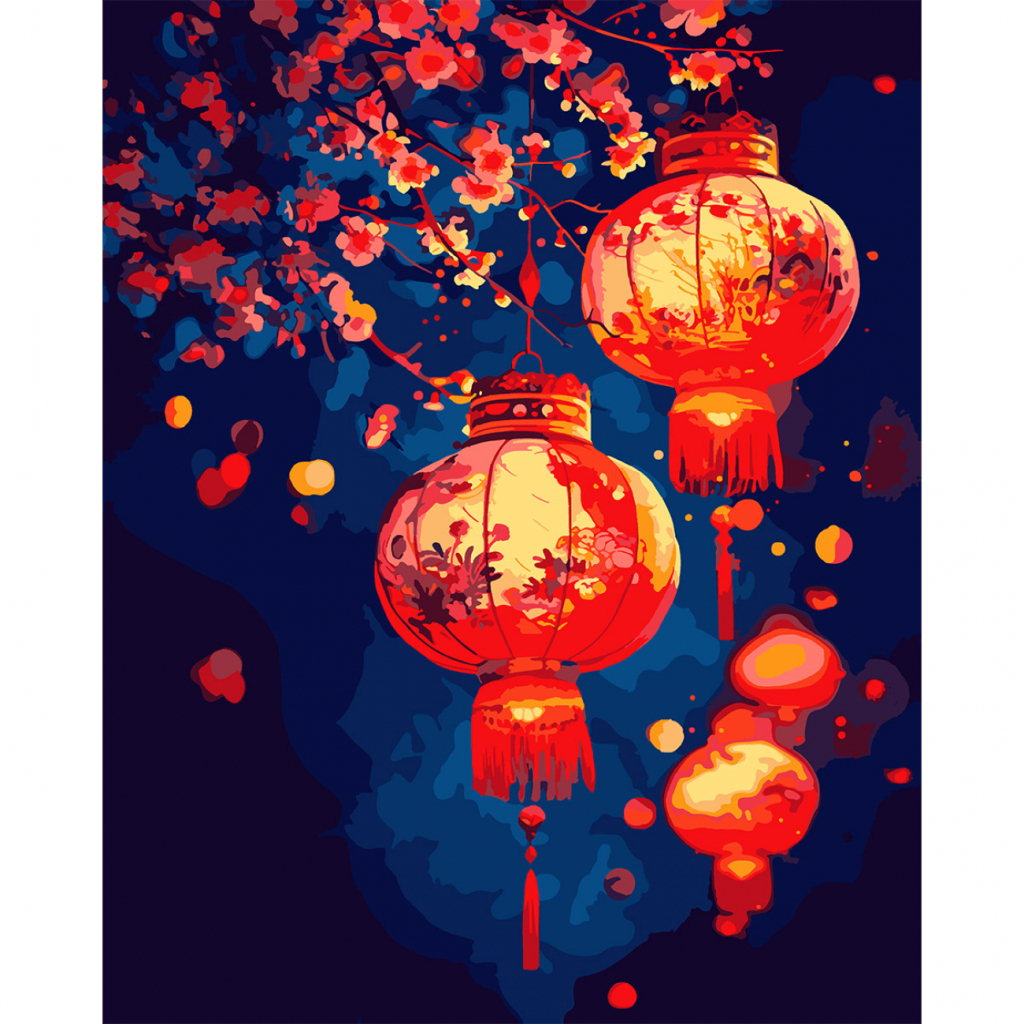 Картина по номерам Santi Японські ліхтарики, 40*50см, LED (955083) - зображення 1