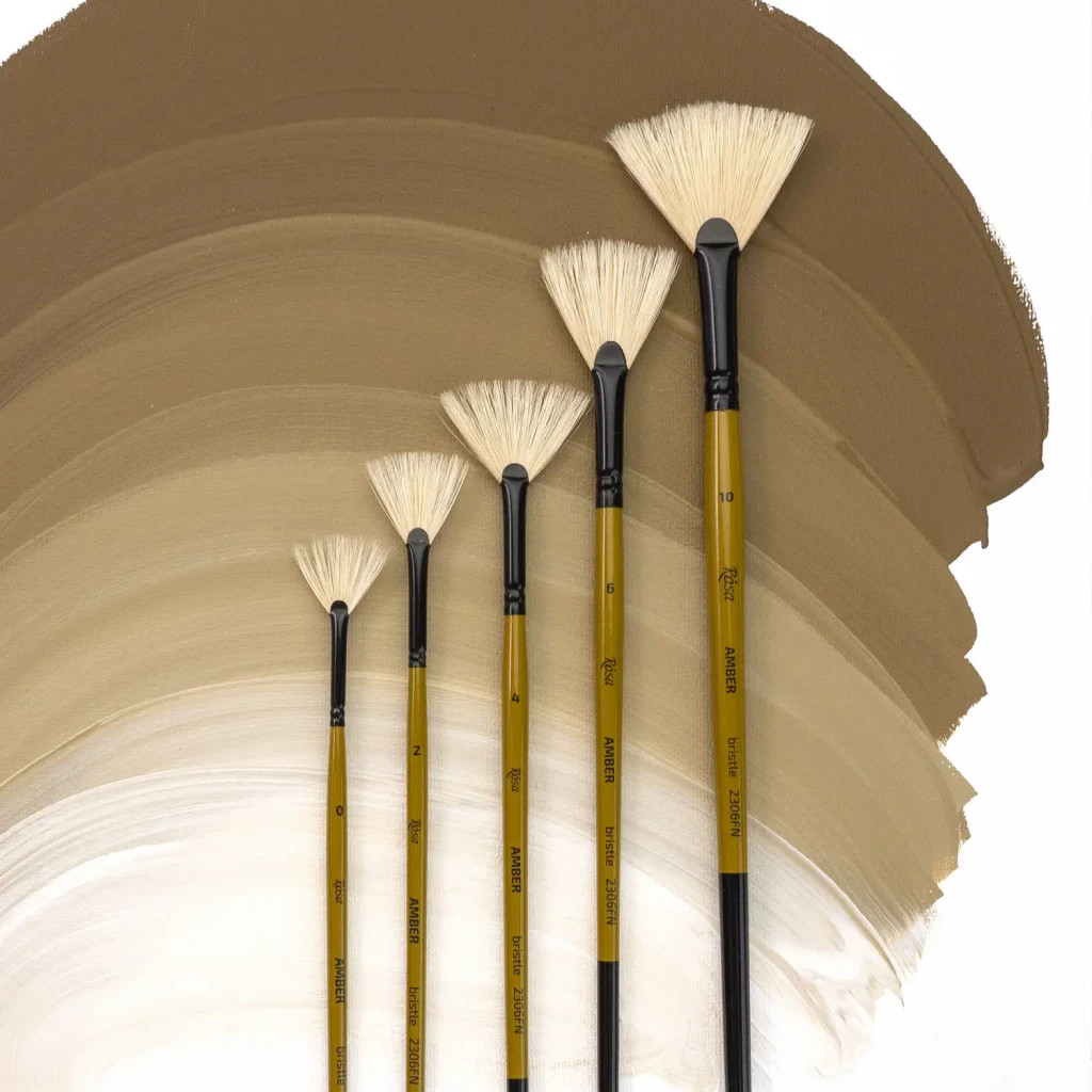 Пензлик для малювання Rosa Щетина віялова, AMBER 2306FN, №10 (4823098533566) - изображение 8