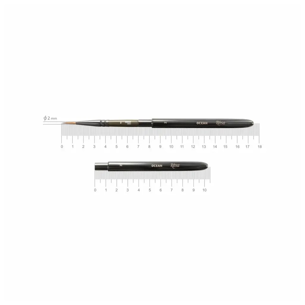 Пензлик для малювання Rosa Соболь круглий, TRAVEL BRUSH, OCEAN 168, № 2 (4823098516897) - изображение 2