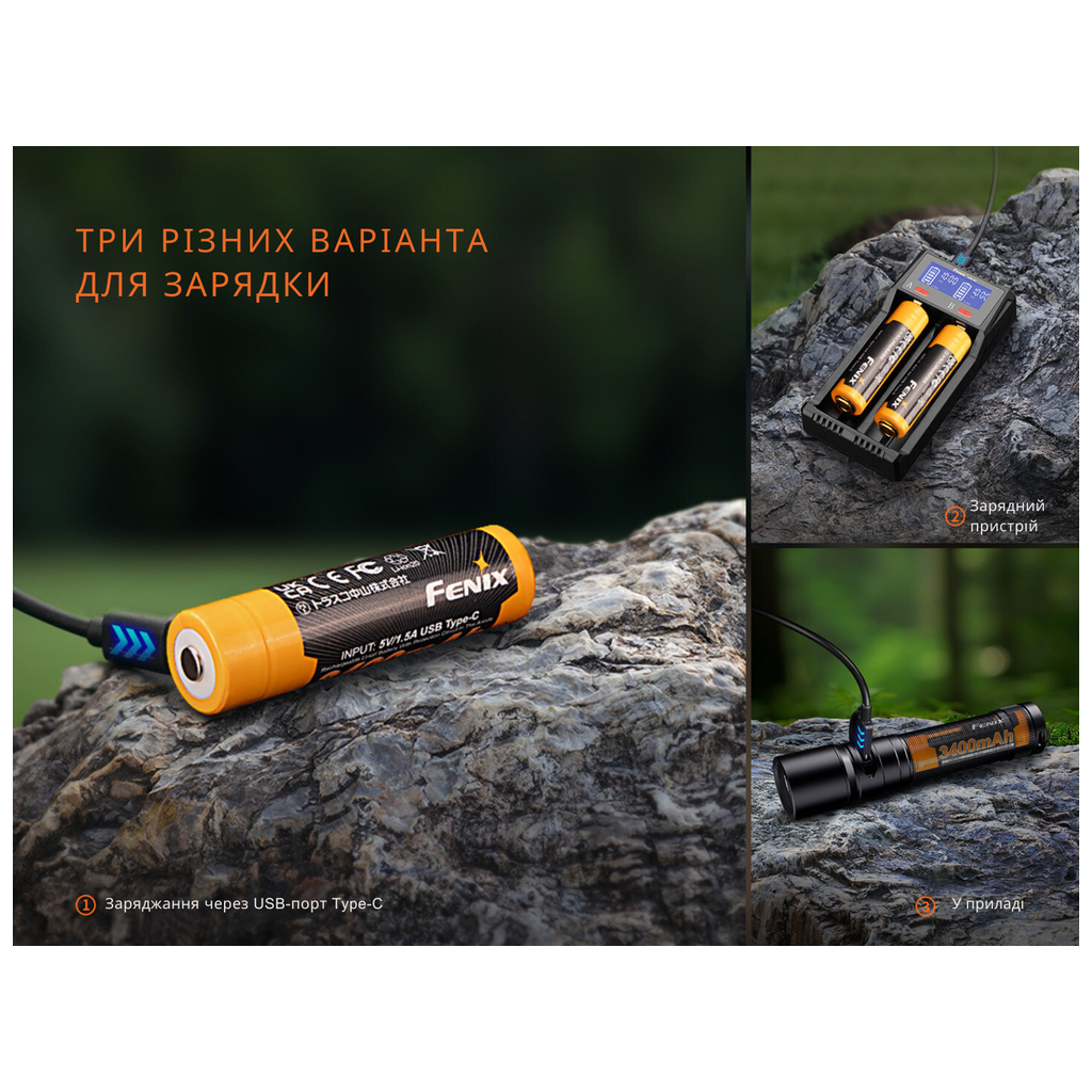 Акумулятор Fenix 18650 (3400 mAh) Type-C (ARB-L18-3400U-V30) - зображення 9