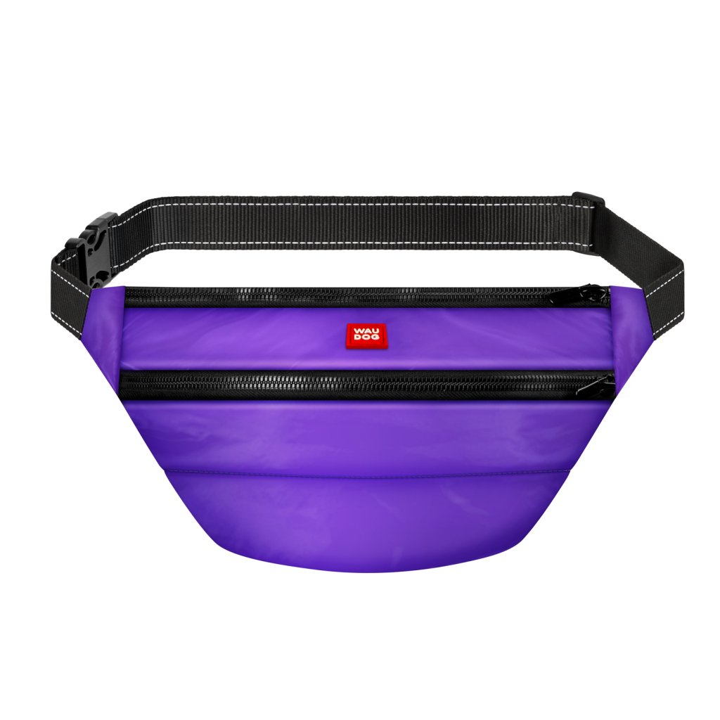 Поясна сумка-бананка для собак WAUDOG Family 33х17х10 см фіолетова (56899) - зображення 1