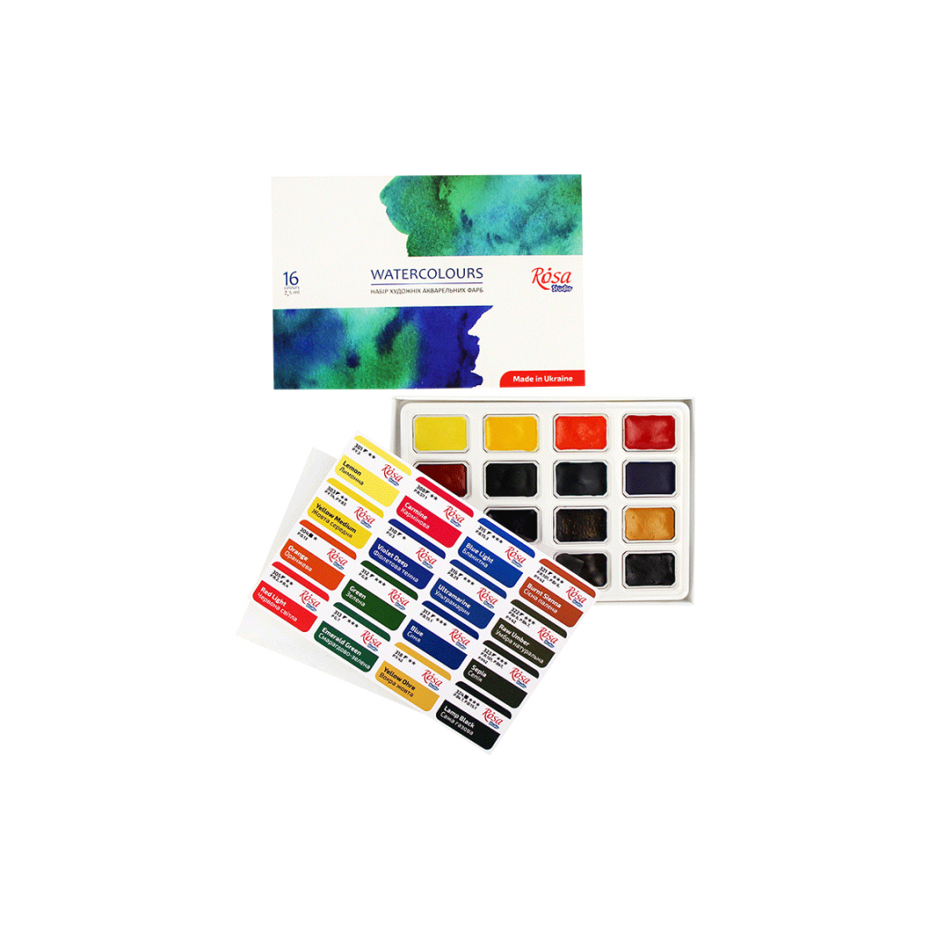 Акварельні фарби Rosa Studio 16 кольорів (4823098518044) - зображення 3