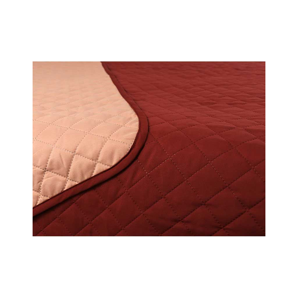 Покривало Руно двостороннє декоративне Ромб бордово-бежеве 212х240 см (329.52У_ББ ромб) - зображення 3