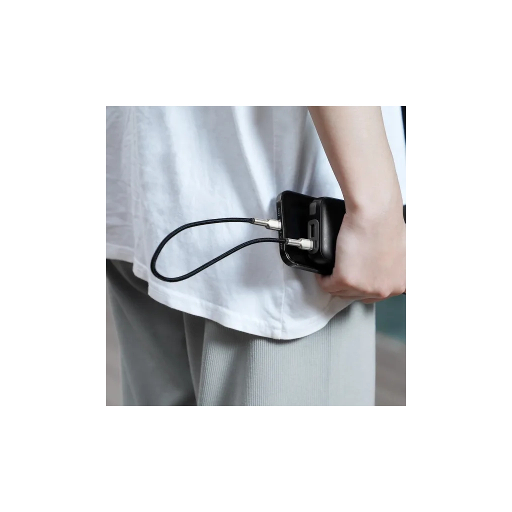 Дата кабель USB-C to Lightning 0.25m 20W Cafule Series Meta black Baseus (CATLJK-01) - зображення 6