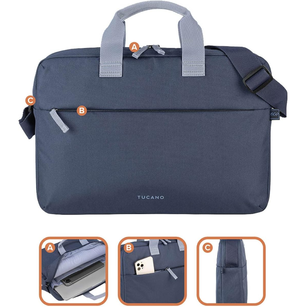 Сумка для ноутбука Tucano 15" Smart blue (BSMART15-B) - зображення 2