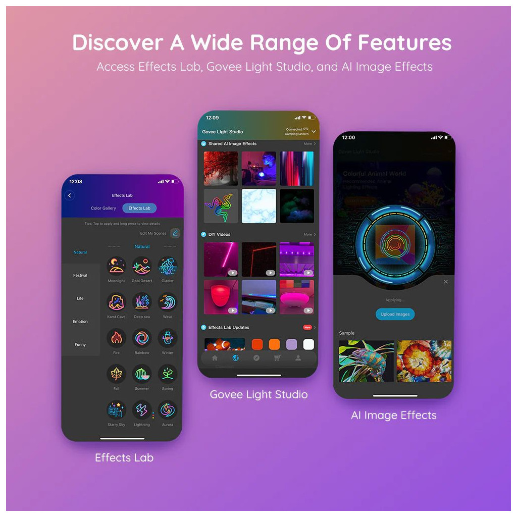 Світлодіодна стрічка Govee RGBIC Basic Wi-Fi + Bluetooth LED Strip Light 10м Білий (H618C3D1) - изображение 10