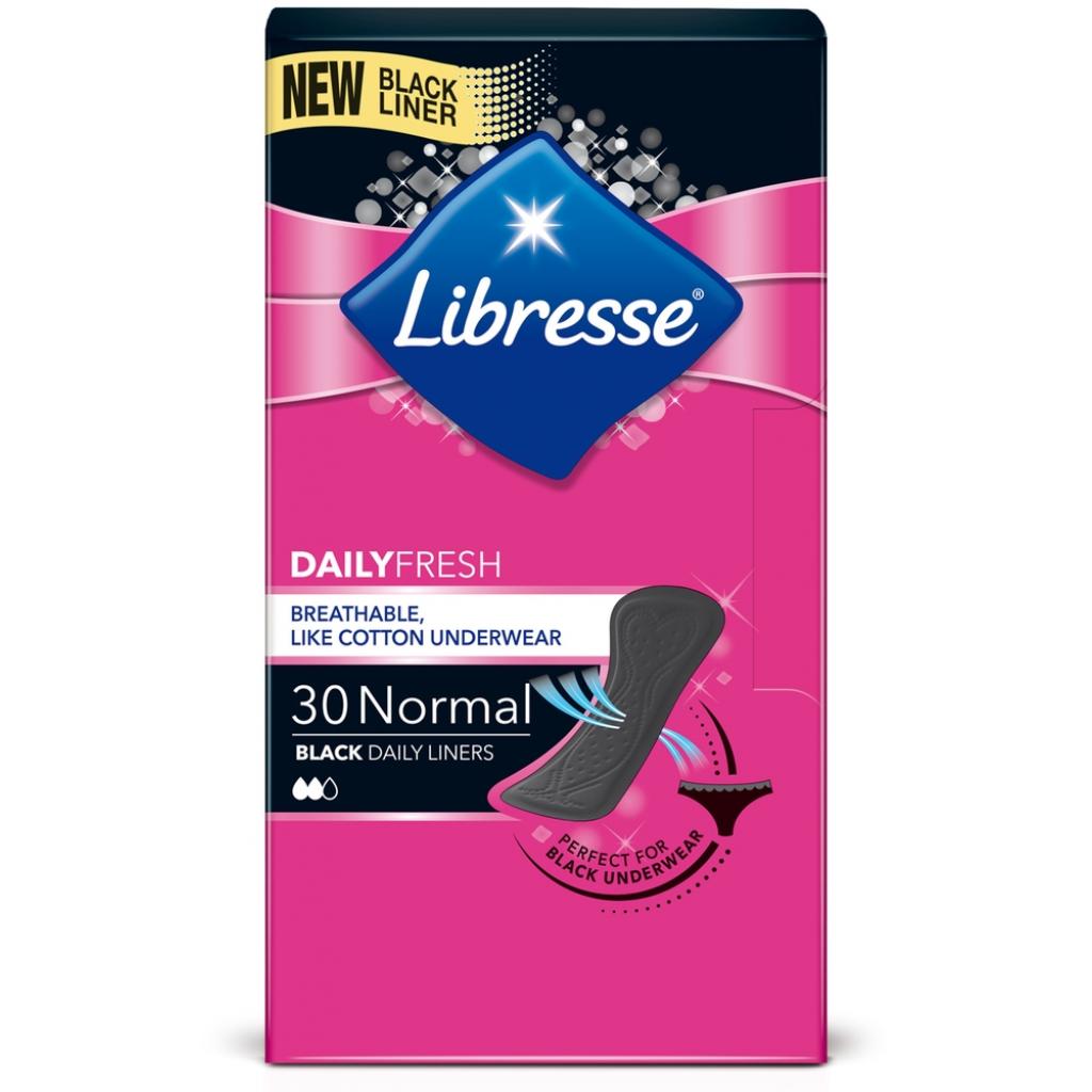 Щоденні прокладки Libresse Daily Fresh Normal Black, 30 шт (7322540919516) - зображення 1