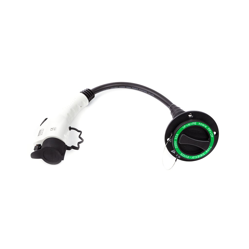 Розетка для заряджання електромобіля Duosida Type 1 (Female) - Type 2 (Male) (EV200665) - picture 1